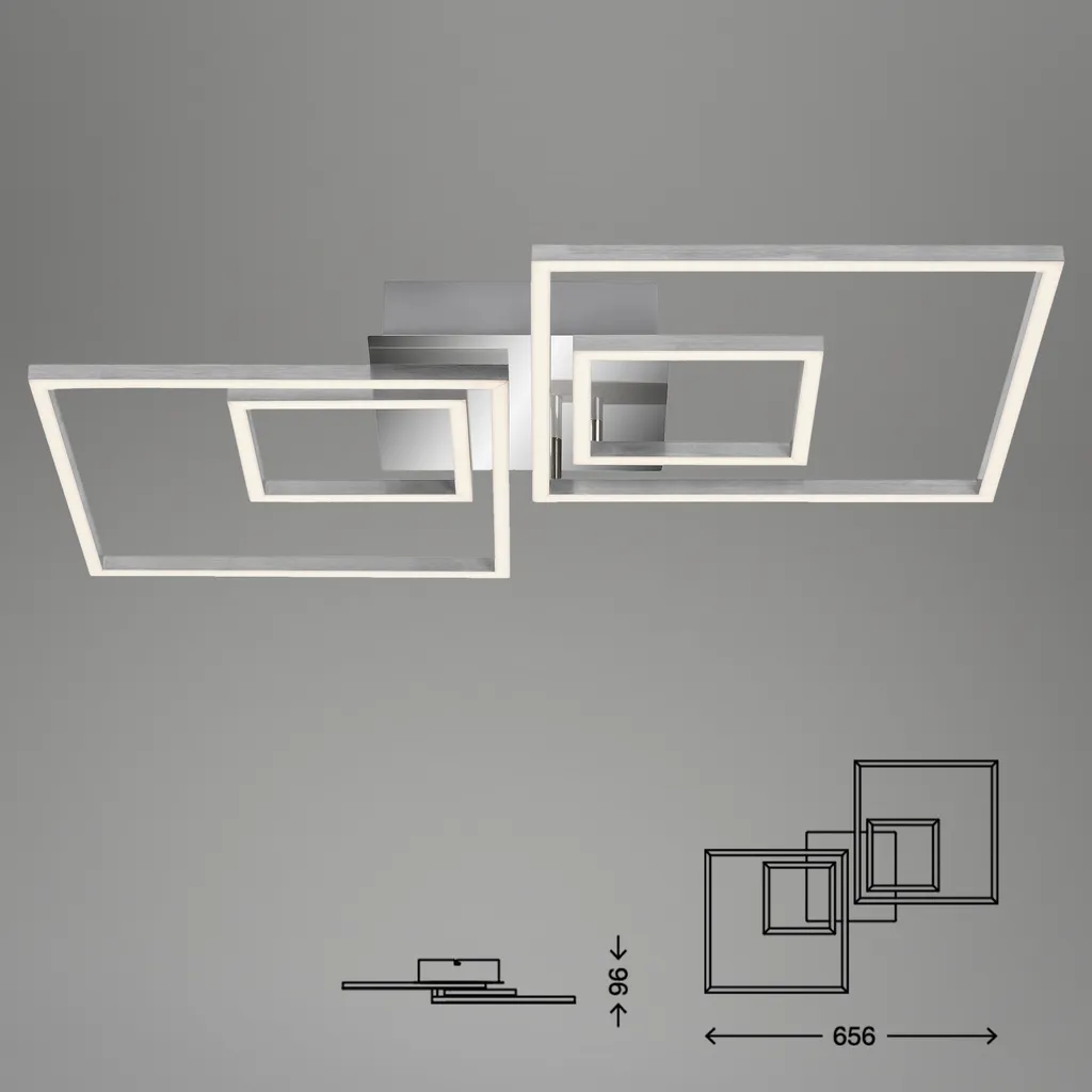 Plafonnier LED salon moderne Briloner Frame 45W éclairage puissant - 5