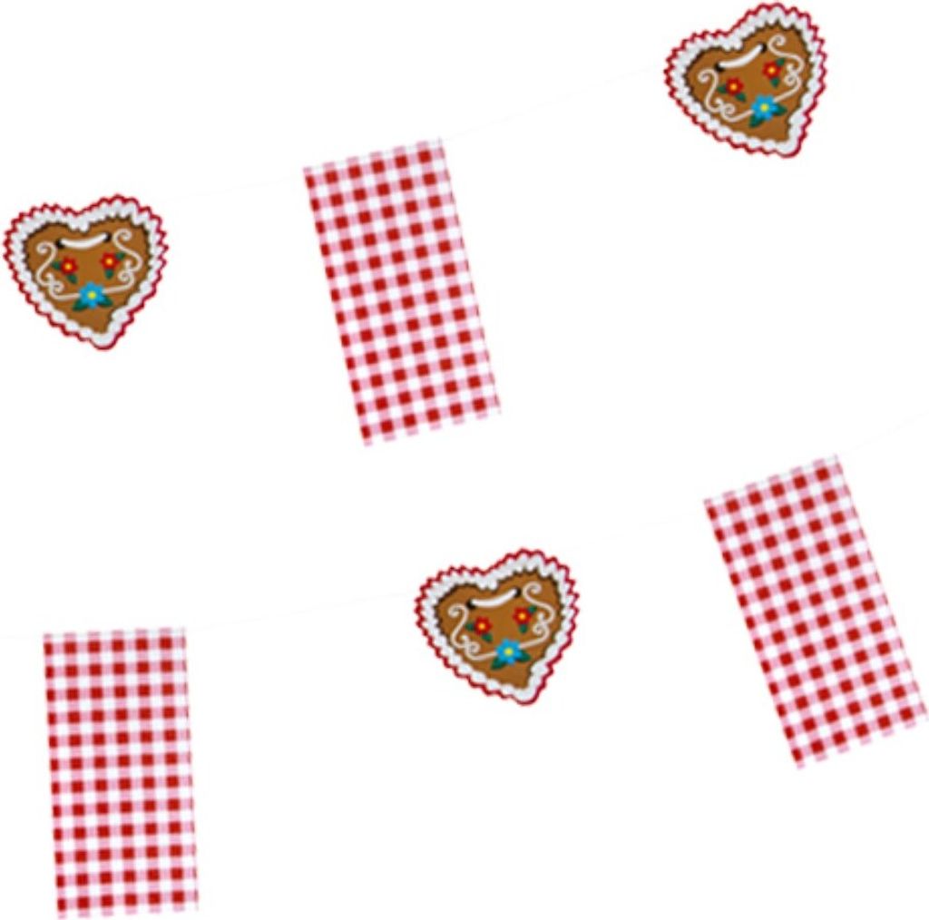 PAPSTAR Flaggenkette "Hüttengaudi" rot / weiß aus Papier Länge: 4 m