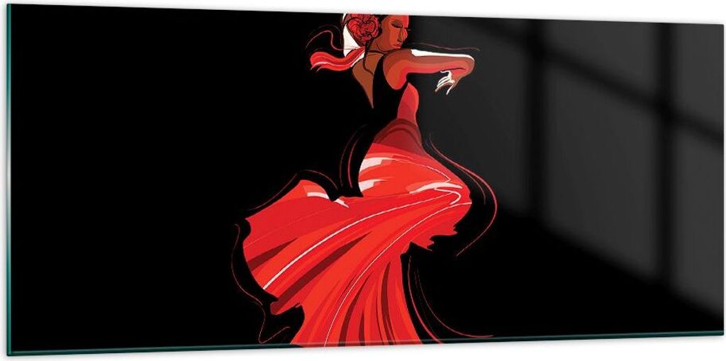 Bilder auf glas - Tanz Tänzer - 120x50cm - Glasbilder - Wandbilder - Bilder - Kunstdruck - zum Aufhängen bereit - Wanddekoration aus Glas - Glas ...