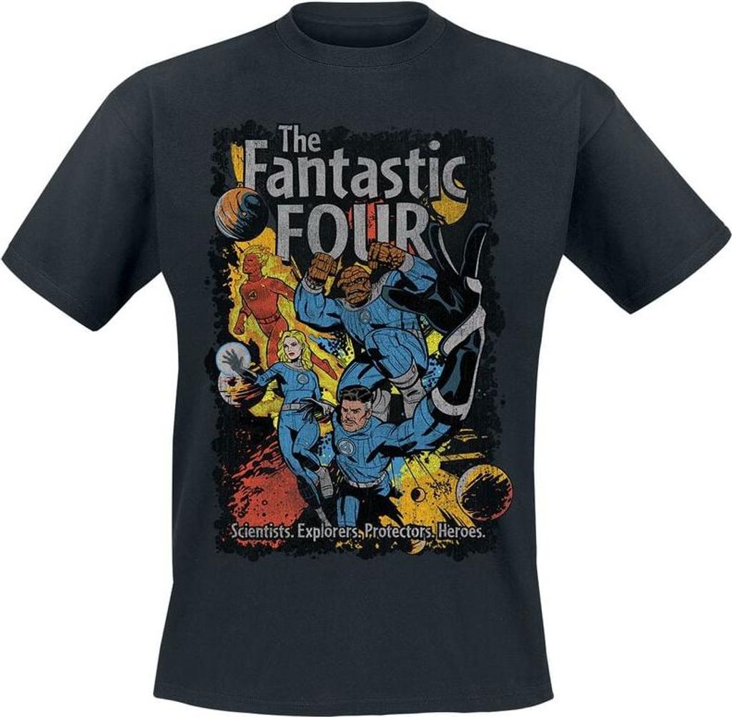 Fantastic Four T-Shirt Herren Scientists Explorers Protectors Heroes schwarz XXL