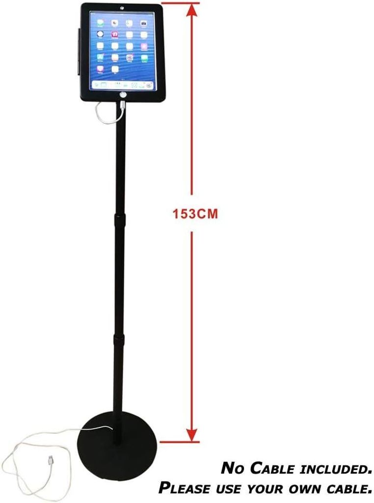 SYSTEM-S Abschliessbarer Boden Ständer Tablet Halterung für iPad Pro 12.9 Zoll (2018 2020 2021)