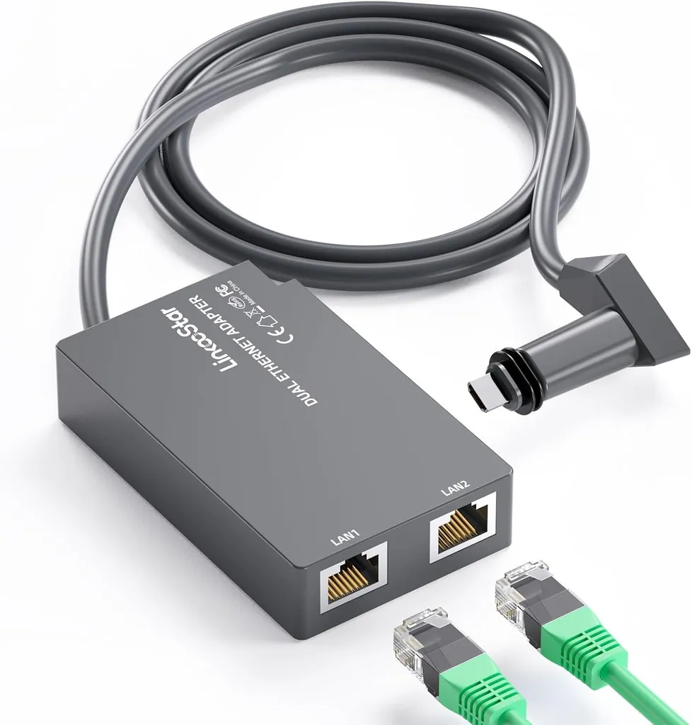 Adaptateur Starlink Gen 2 RJ45 Ethernet 2 Ports pour Réseau Stable 1Gbps