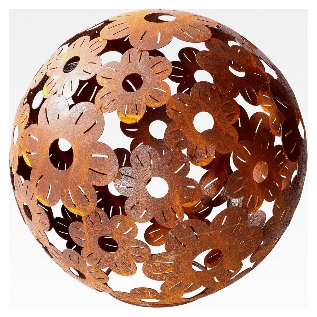 Gartendekoration Blumenkugel aus Metallrost 40 cm Durchmesser 1 Stück