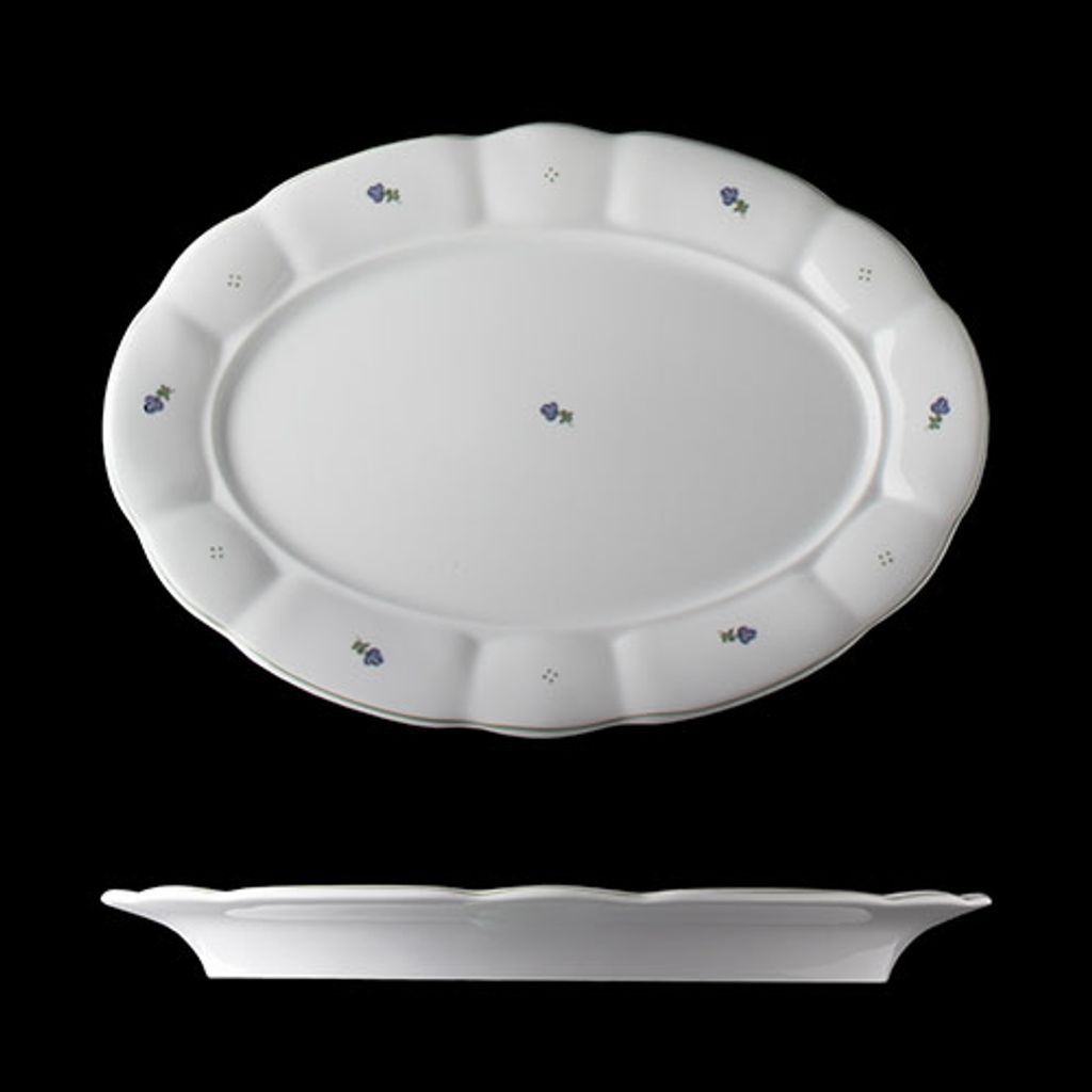 Oválna miska, porcelán, modré kvety, 36 cm, G. Benedikt Obrázok produktu 