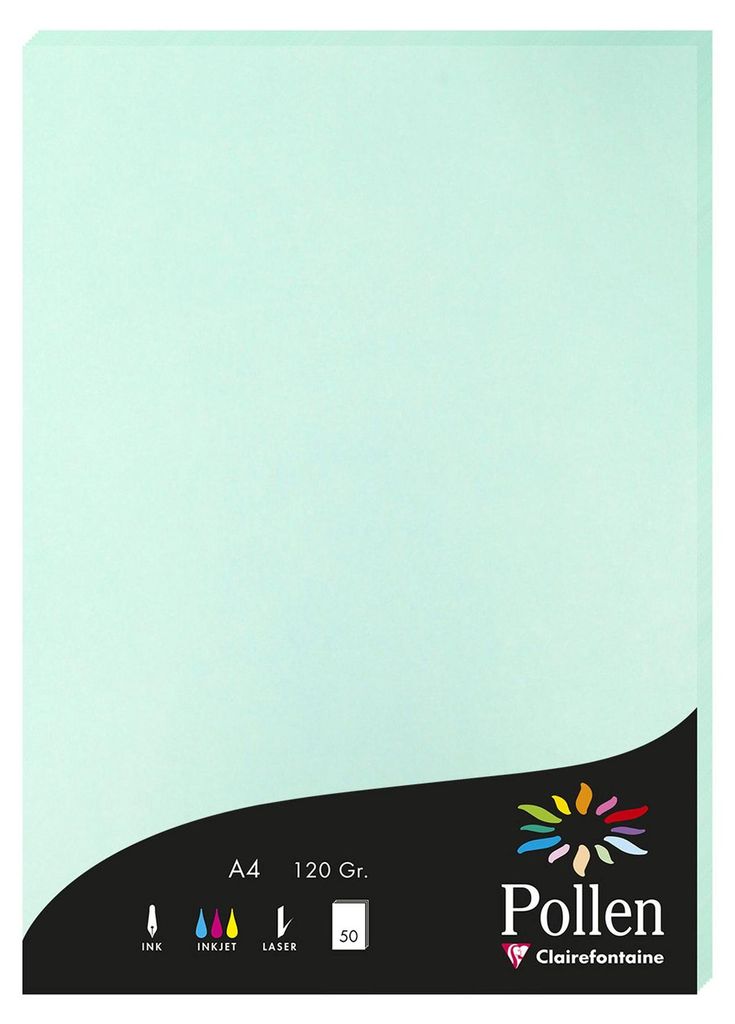 Clairefontaine Papier A4 Pollen 120g jade 50Bl