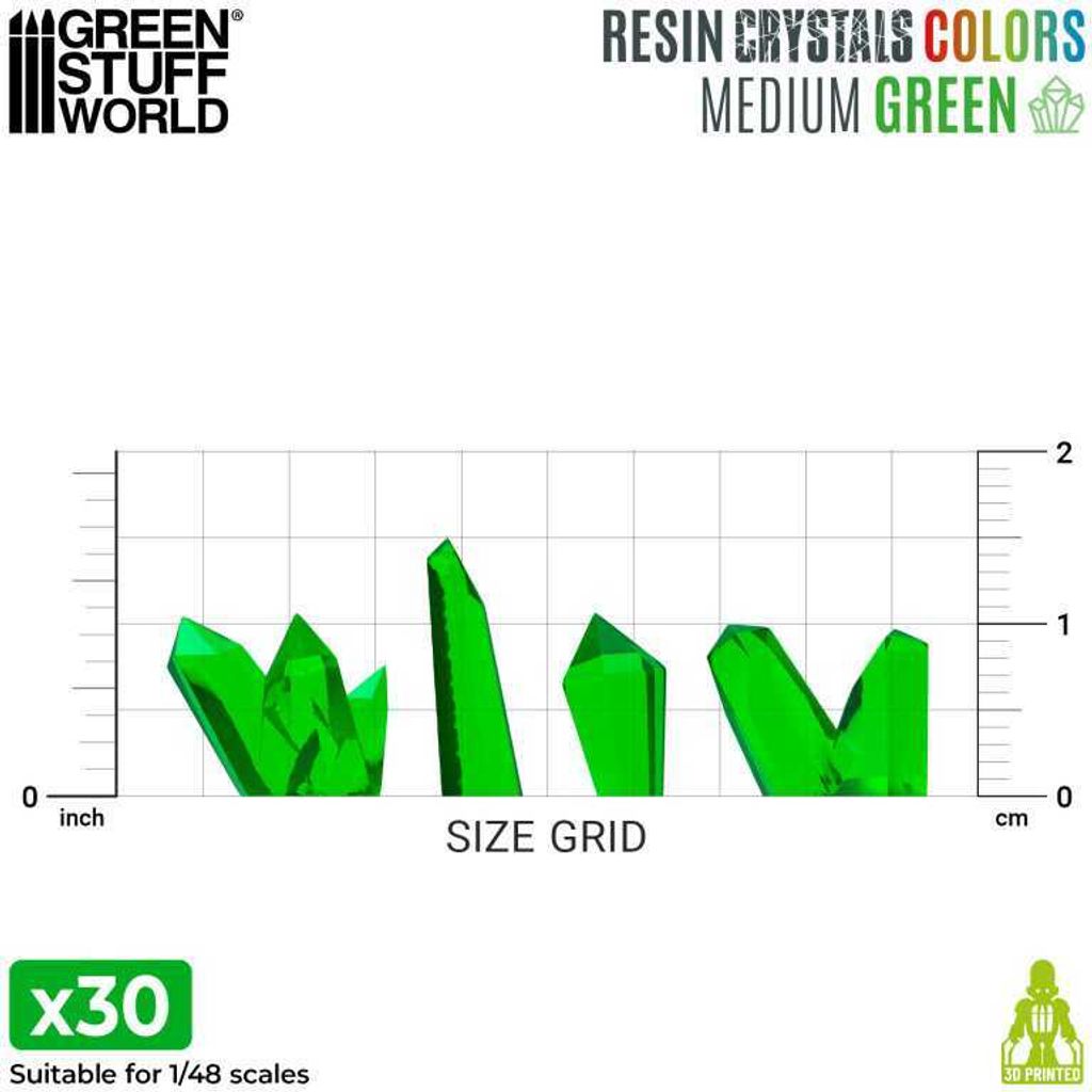 GREEN Resin Crystals - Medium (30x)