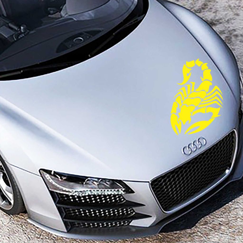 Aufkleber - Autoaufkleber "Skorpion" 90cm x 60cm gelb - Tuning Carystyling Heckscheibe Auto