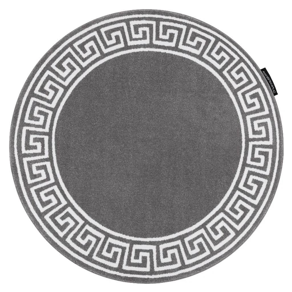 Tapis gris à motifs cercles HAMPTON 120 cm - Texture douce et durable