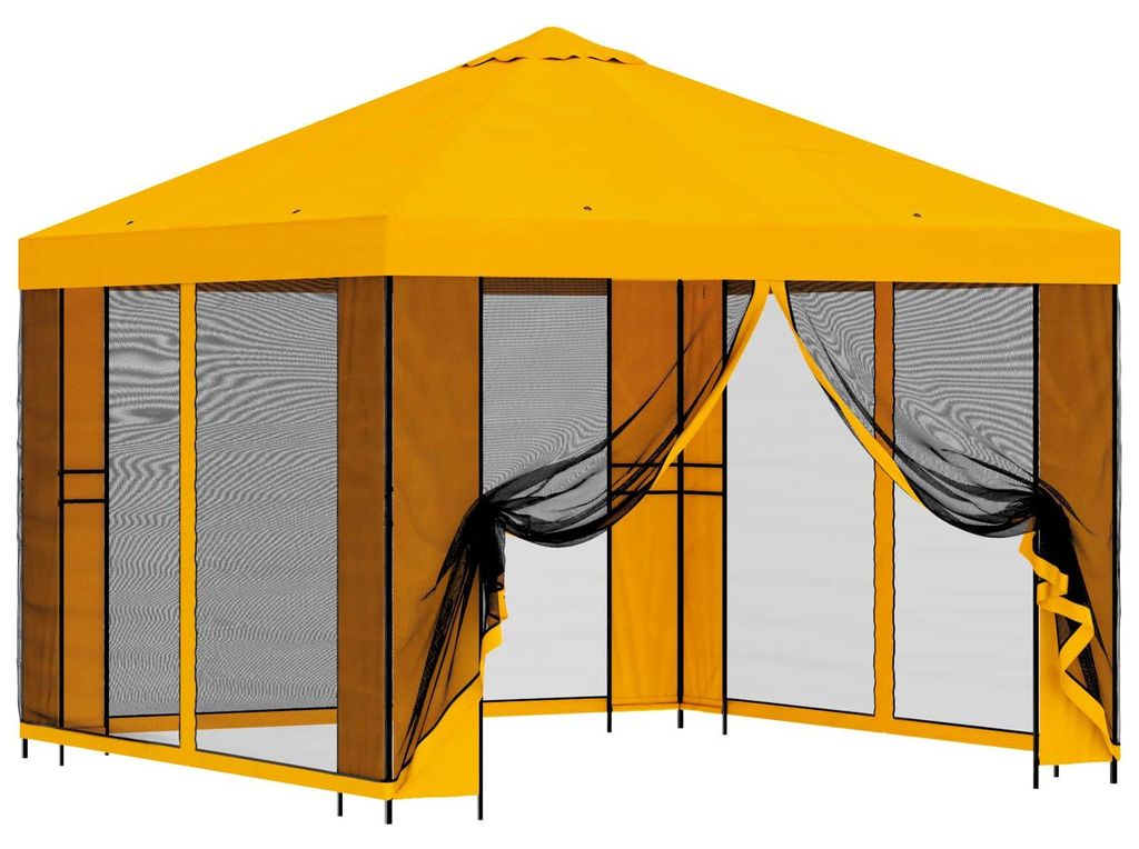vidaXL Garten Pavillon mit Seitenwänden 3 x 3 m Gelb