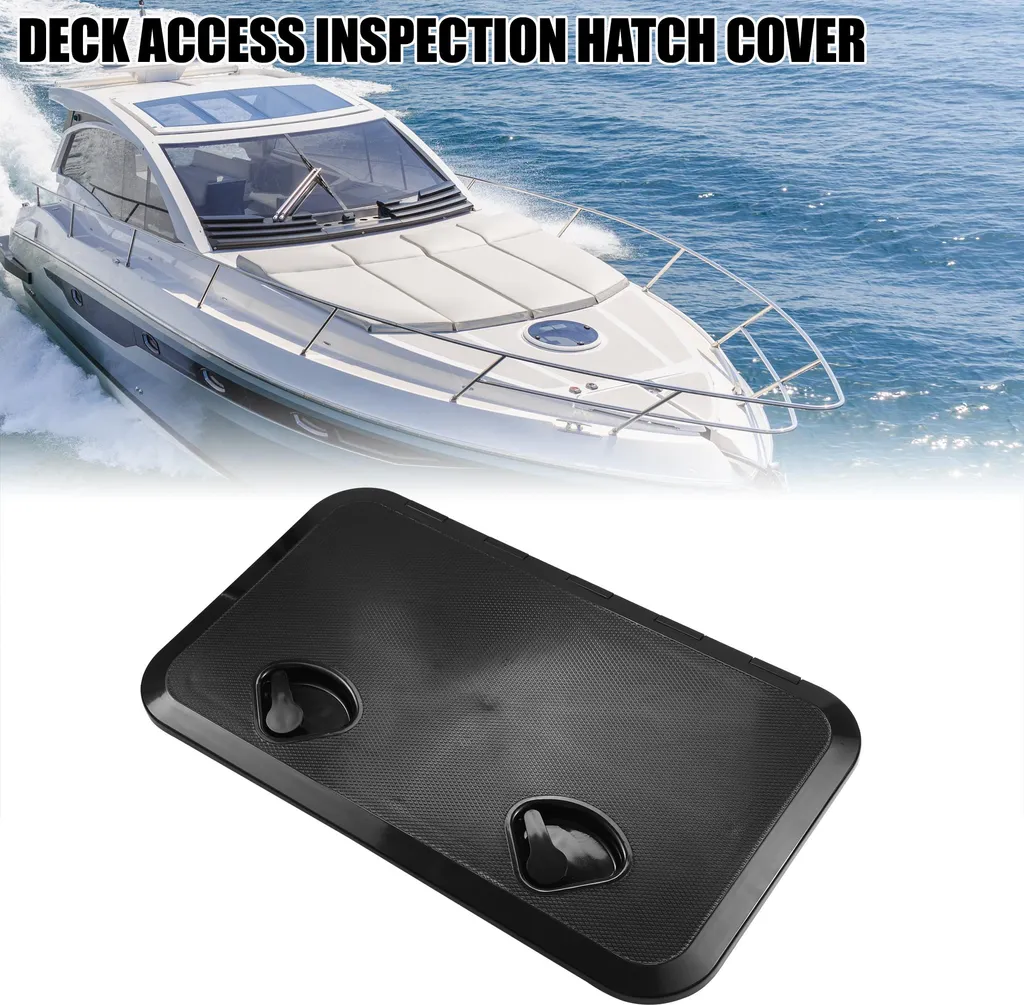Hublot de pont et trappe d'inspection noire 23.86x13.9 pour yacht et voilier