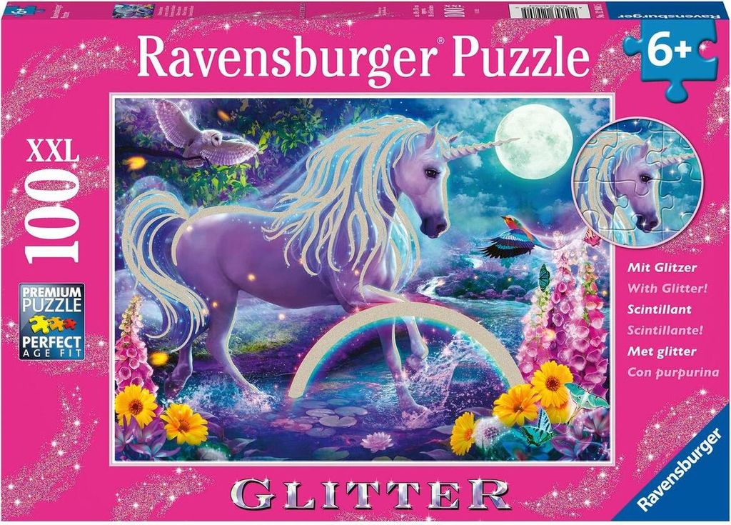 Puzzle Ravensburger 12980 Einhorn Glitzernd XXL 100 Stücke