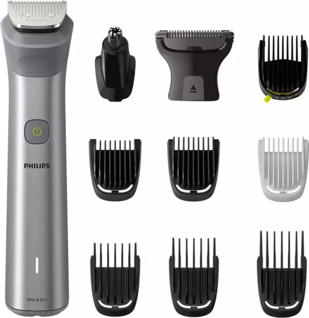 Philips All-in-One Trimmer MG5930/15 5000er Serie, Silber, 0,5 mm, 1,6 cm, 1 mm, Bart, Ohr, Nase, Edelstahl