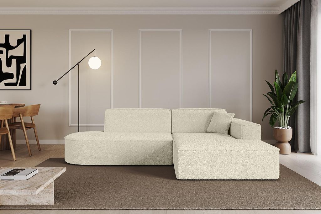 ALTDECOR Ecksofa in L-Form IREA-L1-v4 232x165x77 cm Beige Corner Sofa Eckcouch Couch Wohnlandschaft Cauchsofa