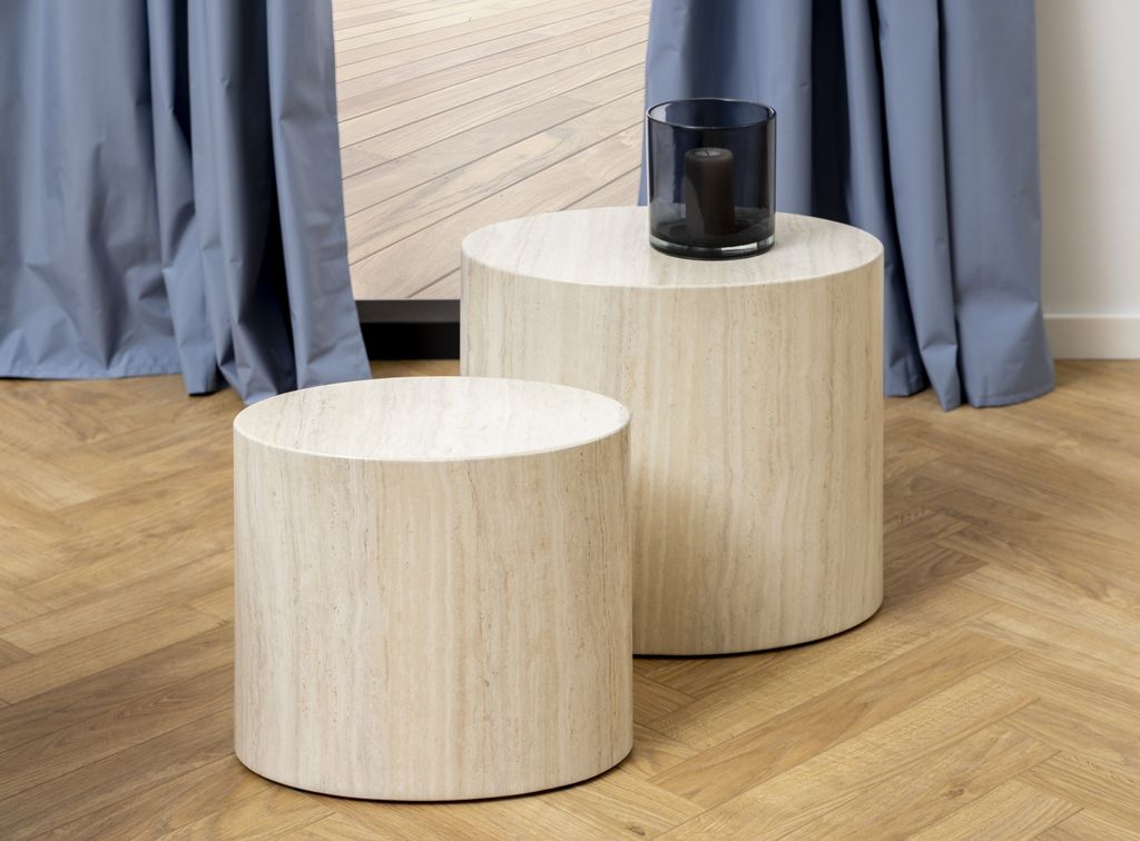 Satztisch >Mice< (2-teilig) in travertin, MDF - Produktbild 