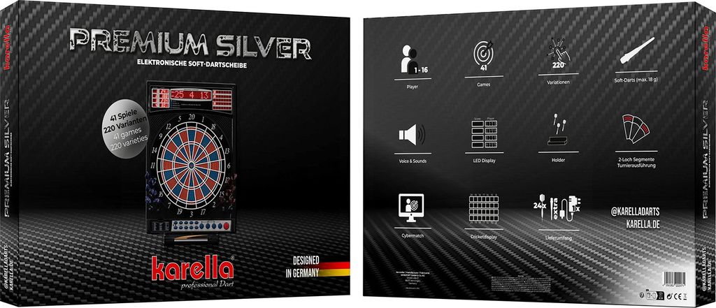 Mission | G220 Elektronische Dartscheibe | Professionelle Softspitze | Bis Zu 16 Spieler | 28 Spiele | Inklusive 4 Sets Dartpfeile