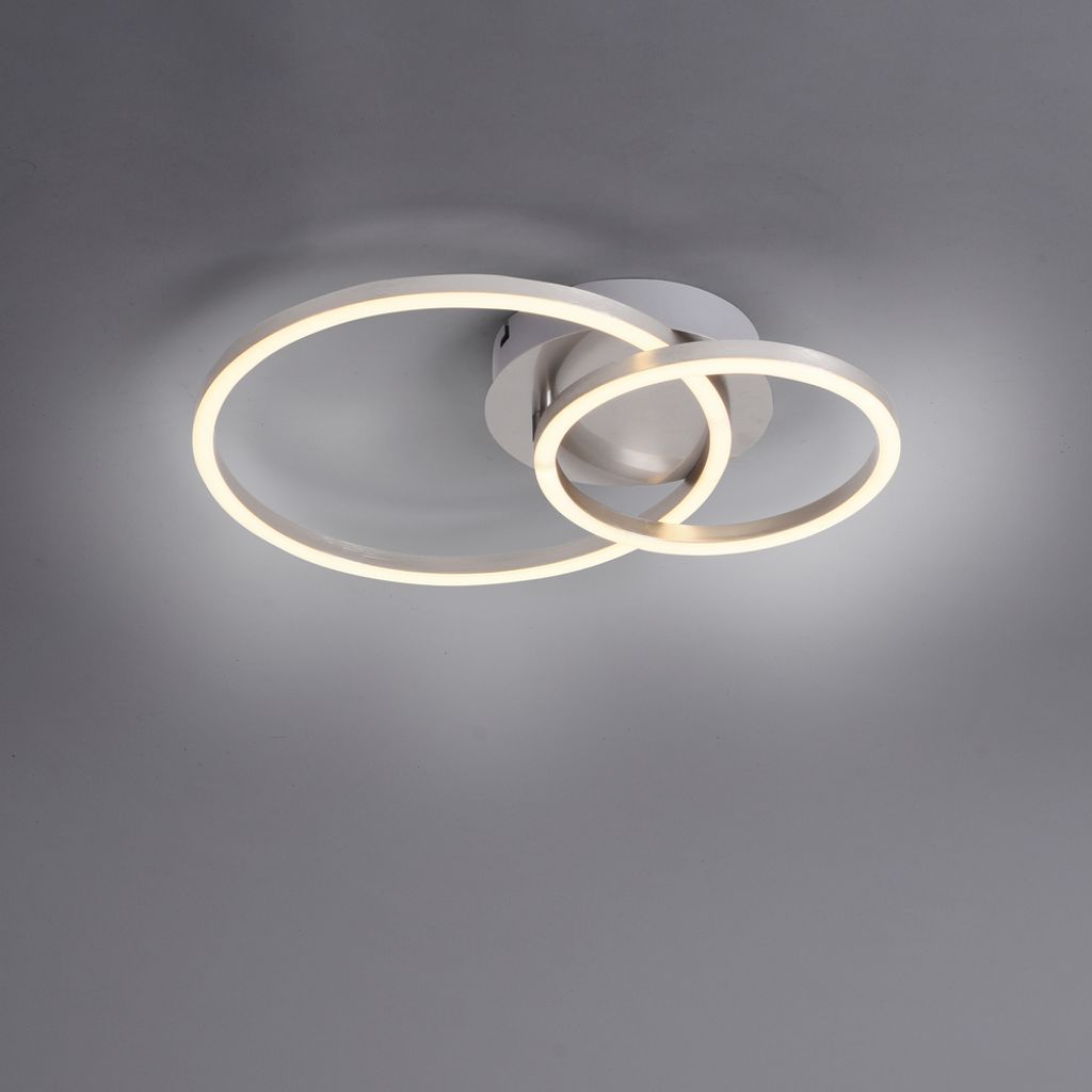 JUST LIGHT LED Deckenleuchte IVANKA kleiner Ring schwenkbar, warmweiße Lichtfarbe silber Wohnbereich, z.B. Wohnzimmer, Schlafzimmer, Esszimmer, Fl...