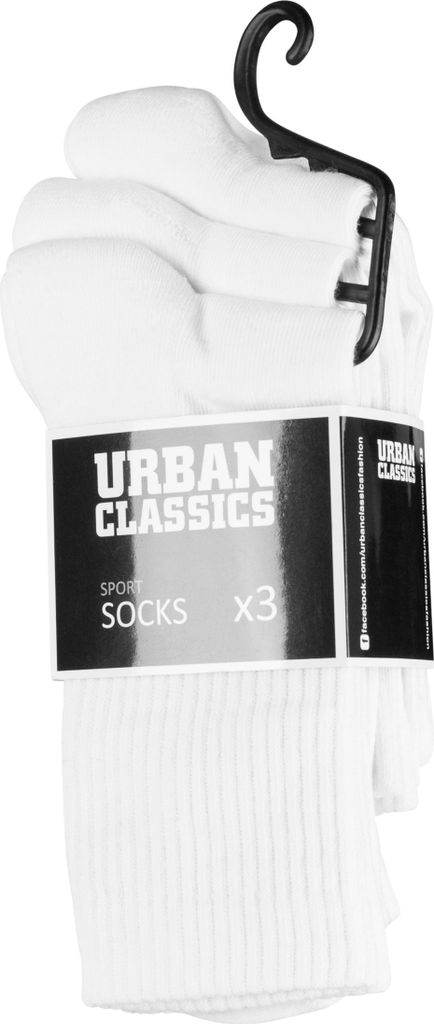 Urban Classics TB1471 | Sport Socks 3-Pack - Farbe: White - Größe: 39-42