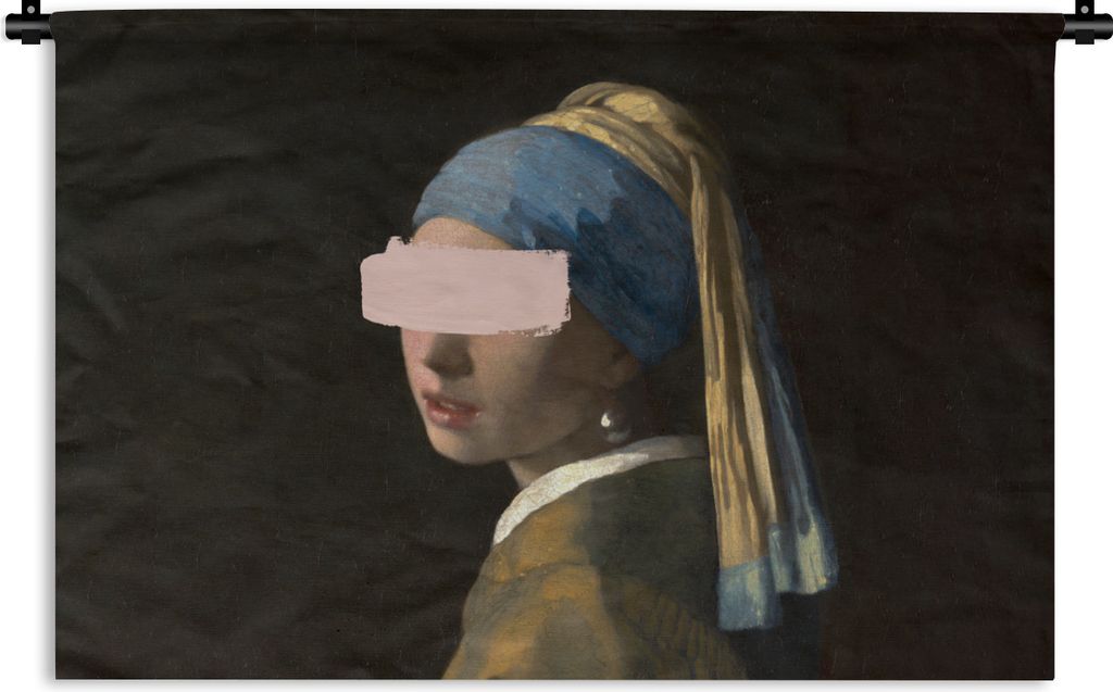 MuchoWow Wandteppich Wandbehang Mädchen mit Perlenohrring - Vermeer - Gemälde 60x40 cm Tapisserie Dekoration Wandtuch - Wanddekorationen