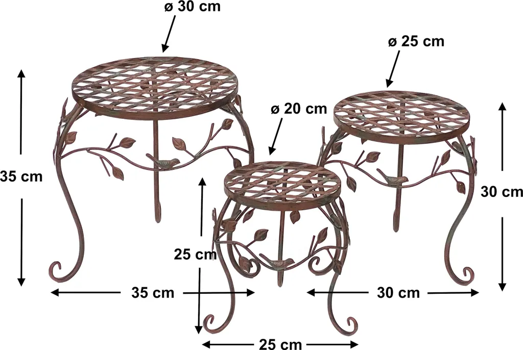 Support de Fleurs Stable en Métal pour Pots Lourds - Ensemble de 3 Prix
