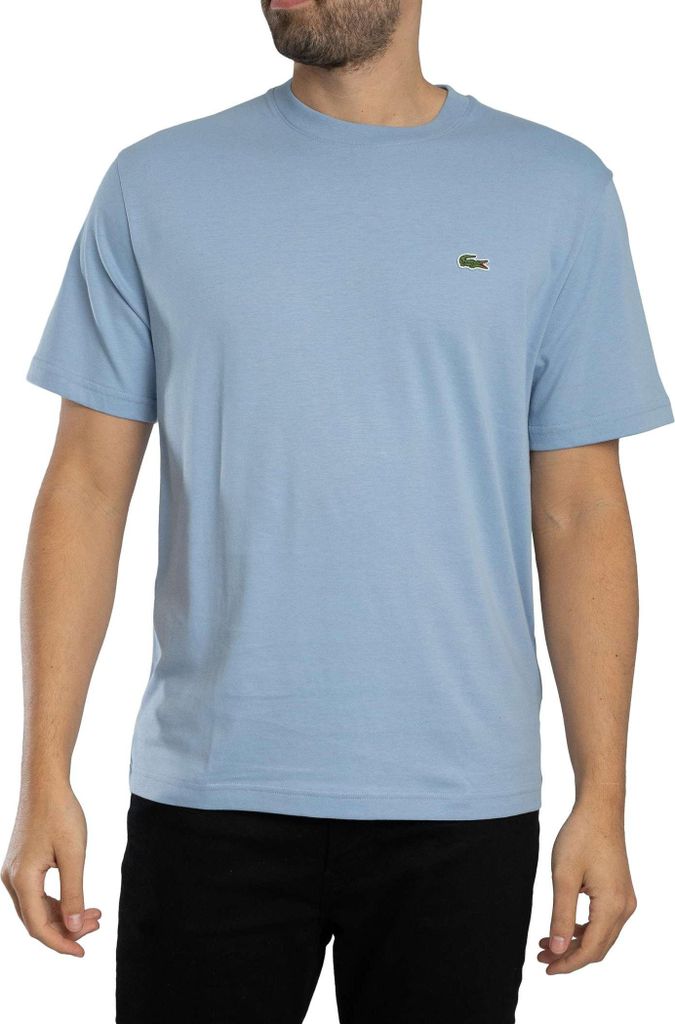 Lacoste Baumwoll-T-Shirt mit Logo, Blau XXL