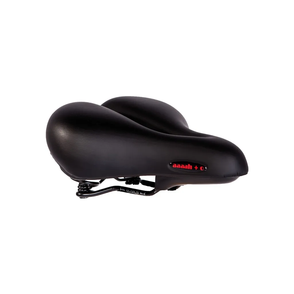 Selle de vélo de ville à ressorts P&P aaaah+O large et confortable noire