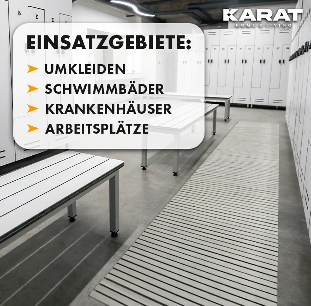 Tappeto da bagno antiscivolo per aree umide Zerbino con funzione di drenaggio Grigio 43 x 200 cm - 6