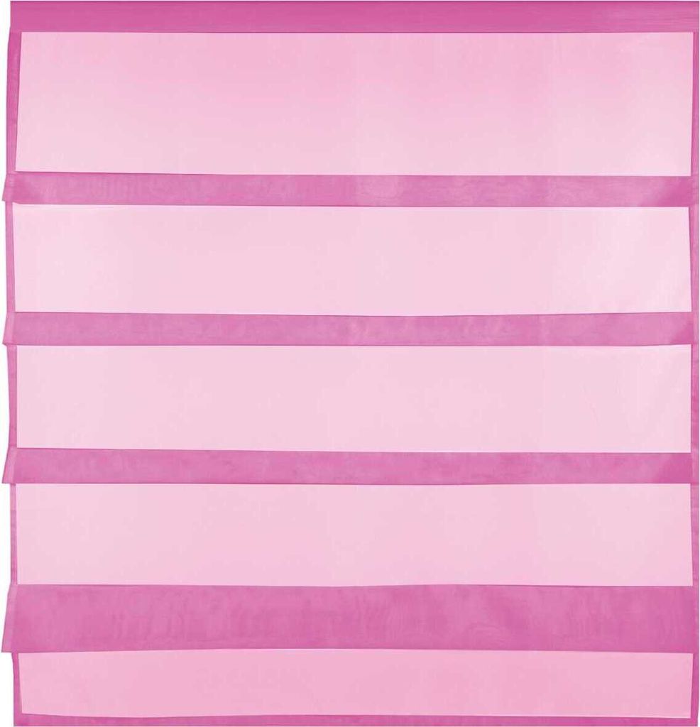 Gardine Raffoptik mit Stangendurchzug, Größe: 100x110cm, Farbe: Pink