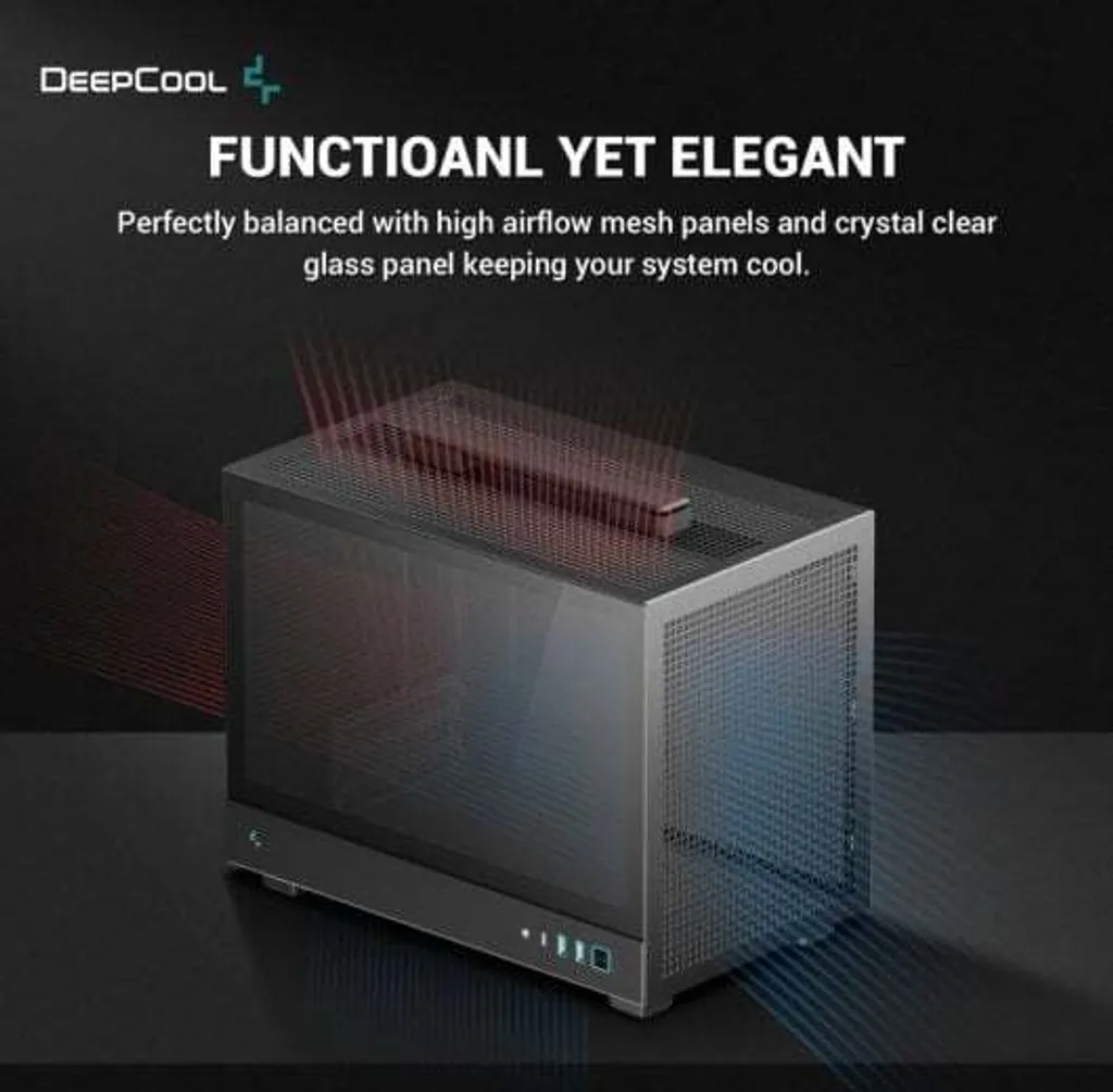 Boîtier PC Portable DeepCool CH160 - Idéal Setup Gaming Mini-ITX Noir - 14