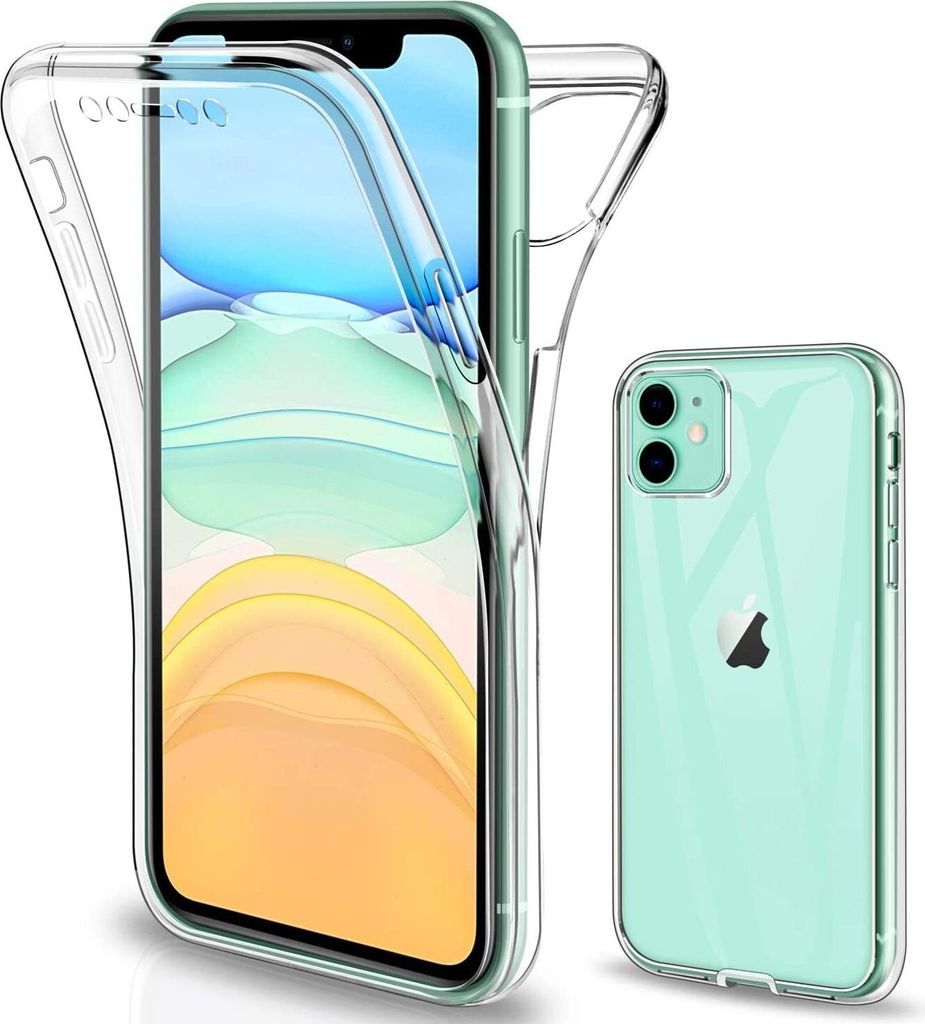 iPhone 11 Full Cover Silikon 6.1" TPU 360° Transparent Produktbild 1