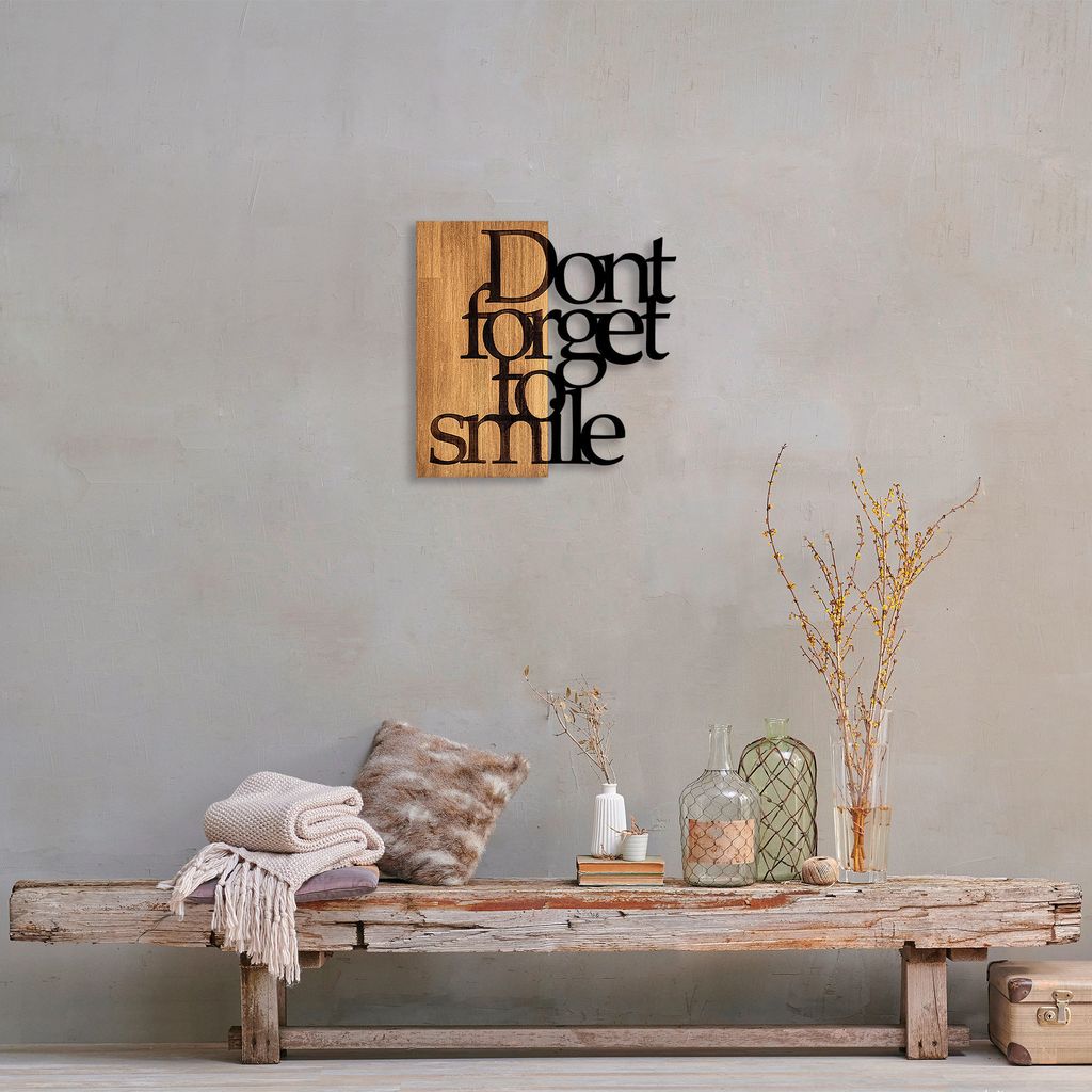 Wallity, MA- SKL2271, Nussbaumfarbe,Schwarz, Sonstige Wohndekorationen, 58 x 59 cm, 50% Holz (Dicke: 3 cm) / Metall (Dicke: 1