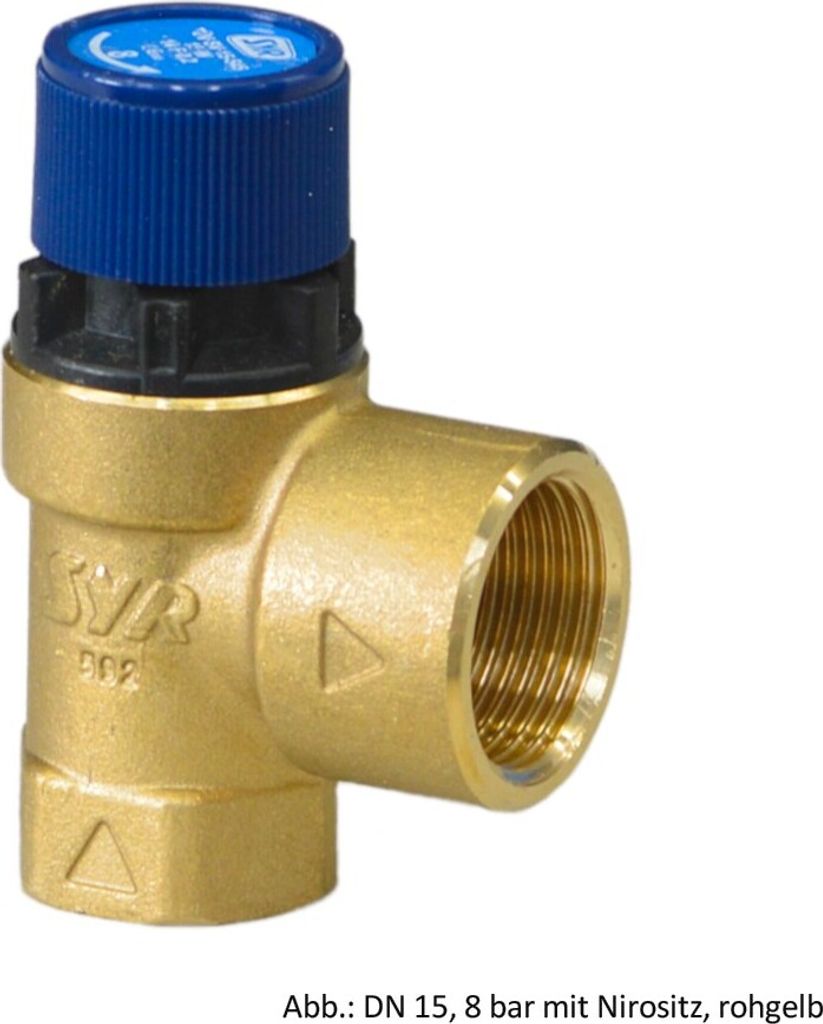 SYR Membran Sicherheitsventil 2115,DN15(1/2"),8bar,Nirositz,rohgelb,2115.15.201