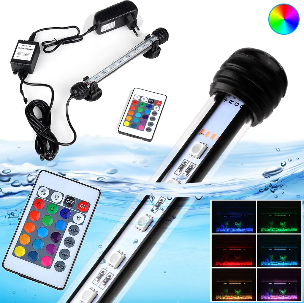 Illuminazione LED Acquario 48cm IP68 - Lampada Subacquea 16 Colori RGB