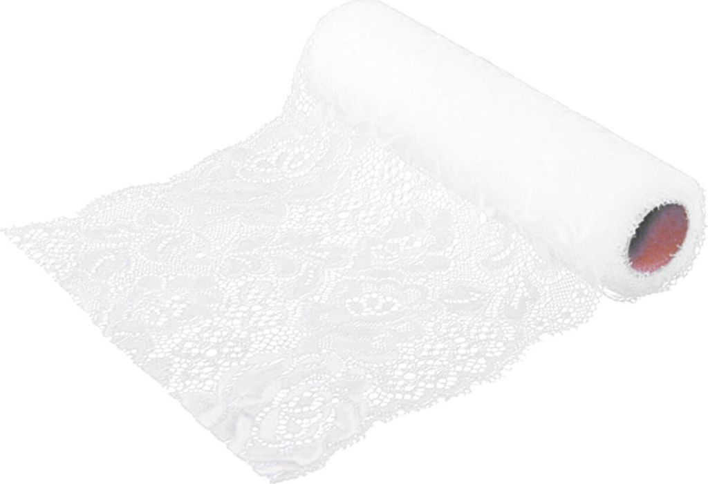 Tischläufer 18 cm x 3 m weiß Spitze Hochzeit Tisch-Deko