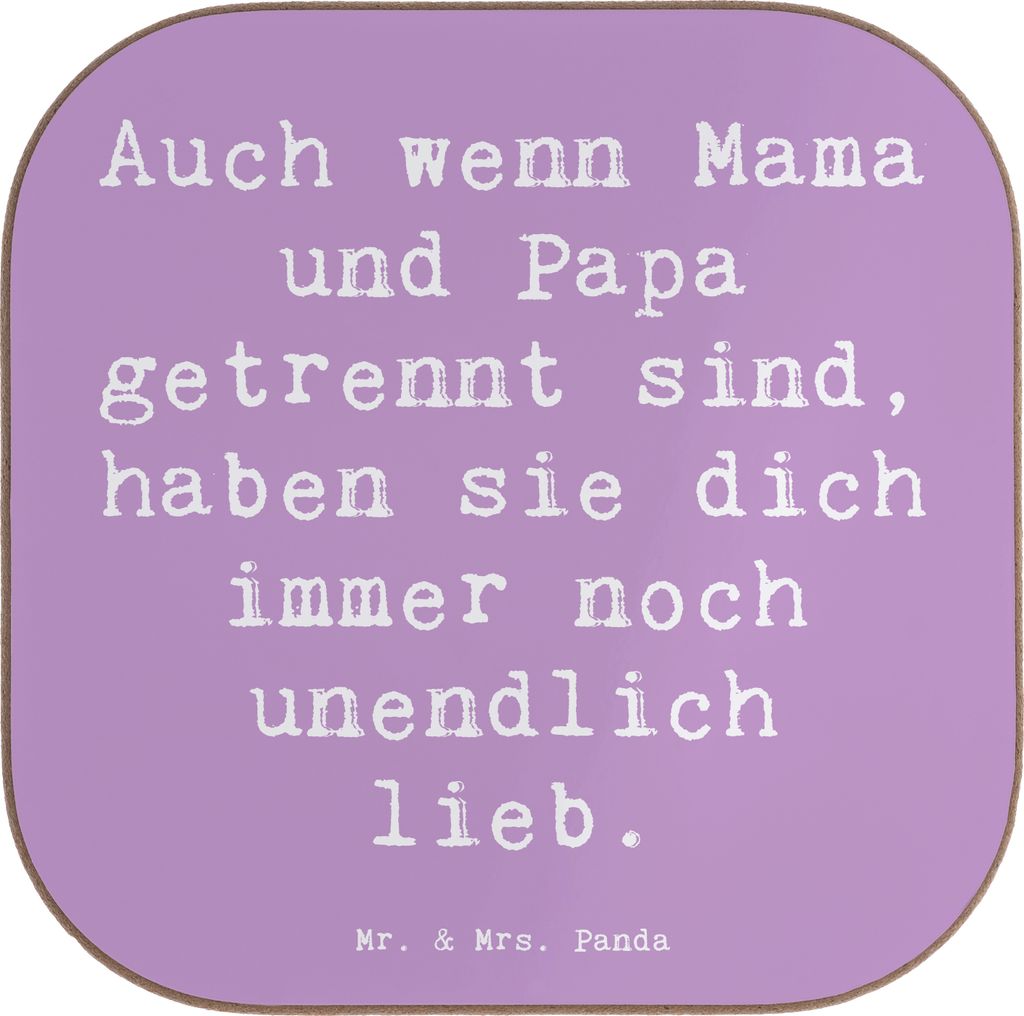 Mr. & Mrs. Panda Untersetzer für Gläser Spruch Trennung von den Eltern - Lavendeltraum - Geschenk, Trost, Kraft, Inspiration, Zuversicht, Coaster...