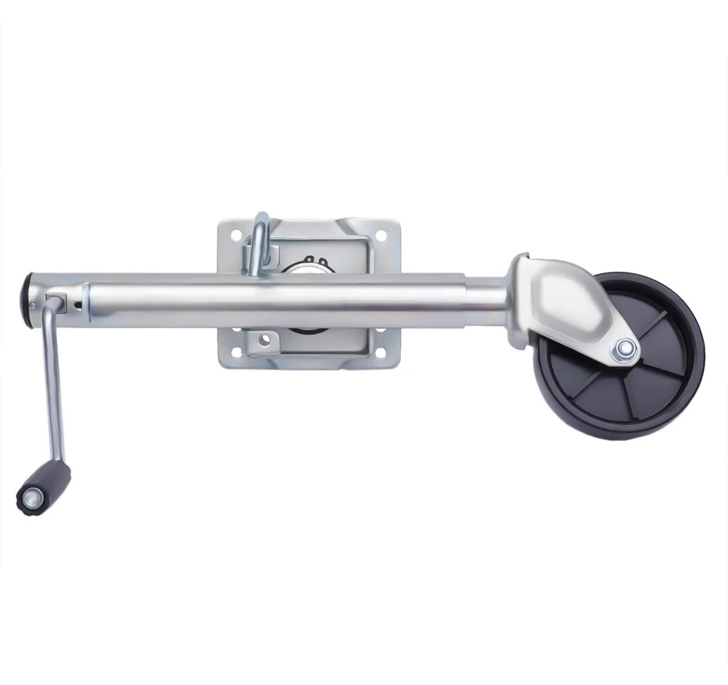 Roue d'appui remorque 545 kg en acier galvanisé - Levage 25 cm Argent