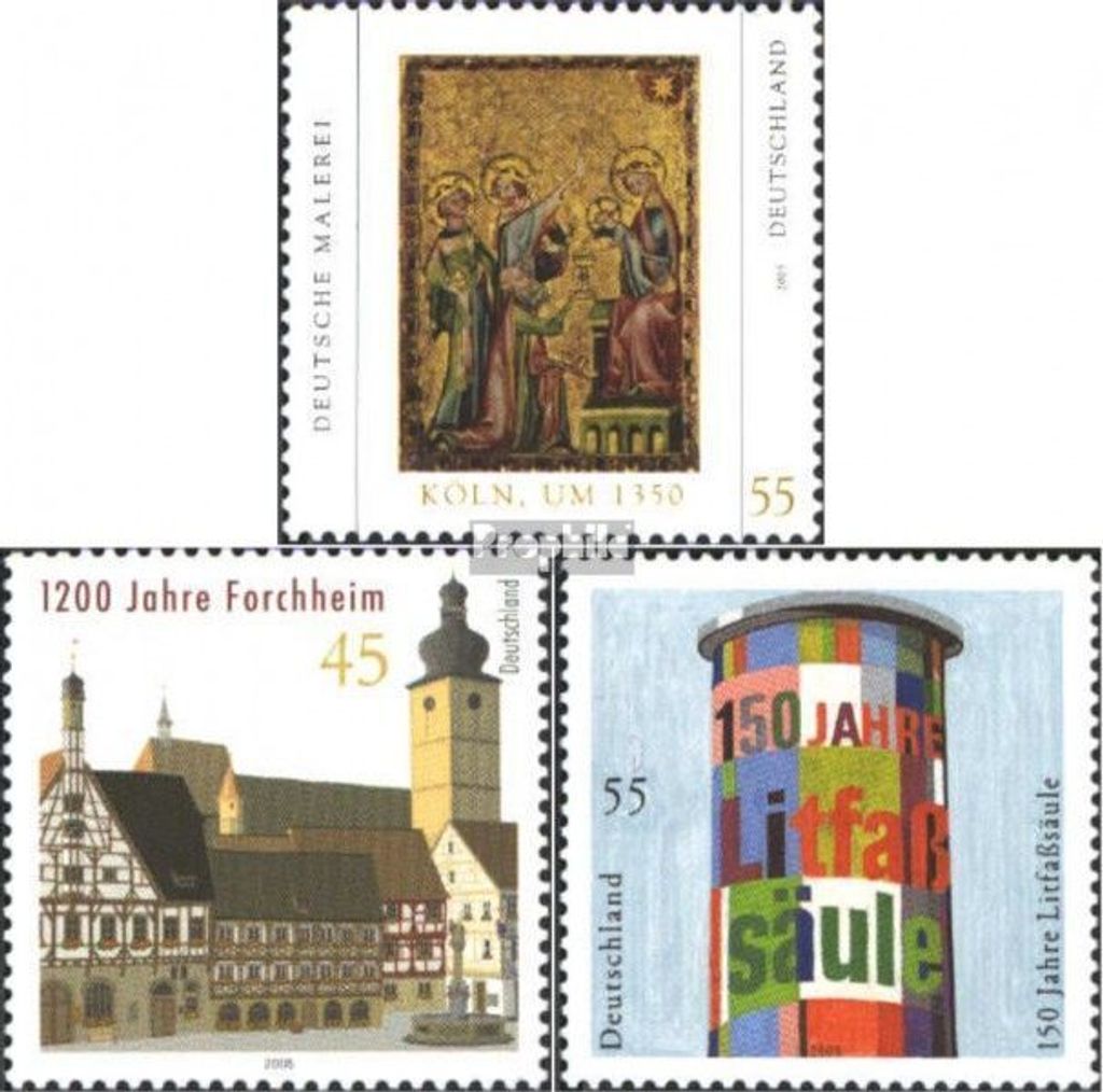 Briefmarken BRD (BR.Deutschland) 2005 Mi 2437,2438,2444 (kompl.Ausg.) gestempelt Malerei