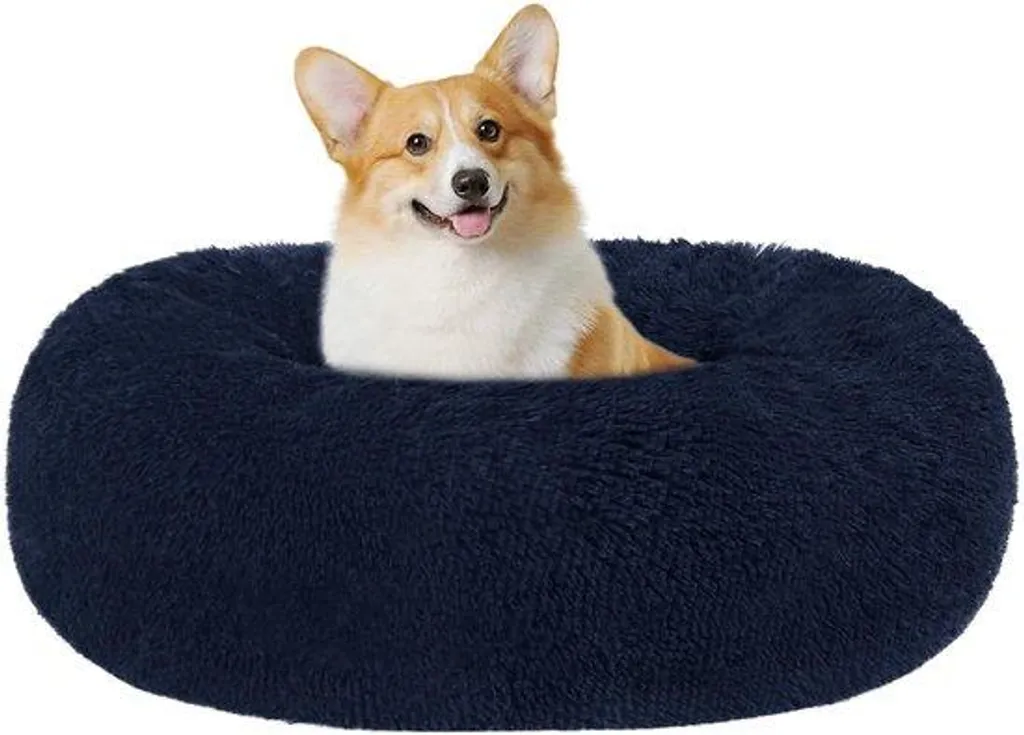 Lit chien orthopédique contre mal de dos 70 cm bleu lavable et hygiénique