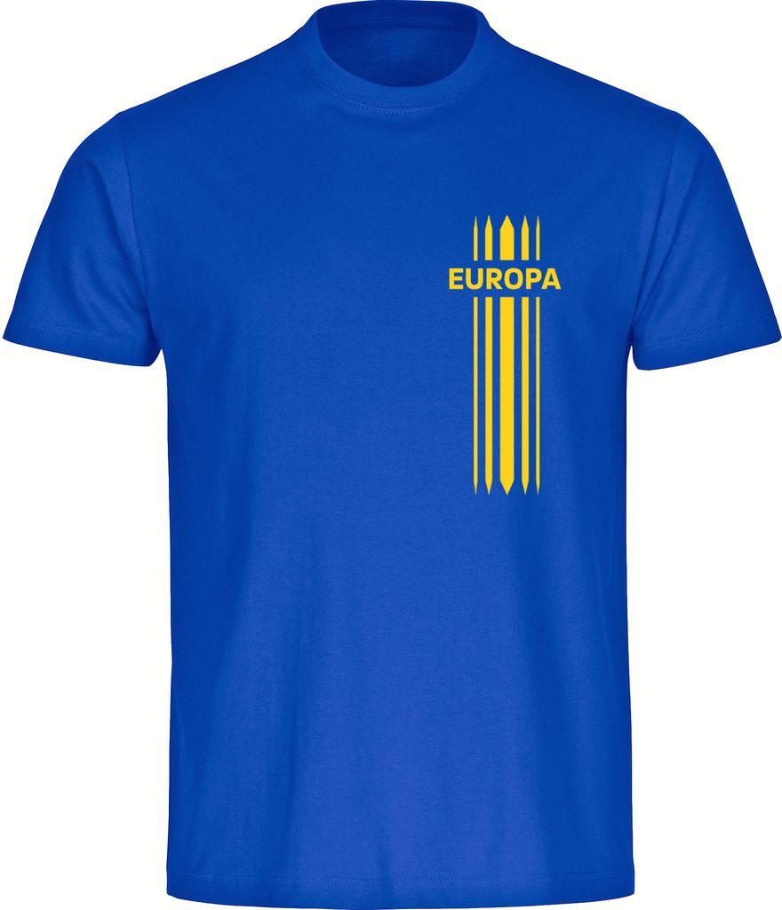multifanshop Kinder T-Shirt - Europa - Streifen, blau, Größe 164