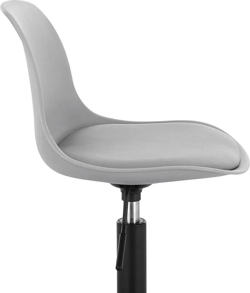 Petit Tabouret Rond Gris de Cuisine Réglable et Pivotant pour Table Basse - 4