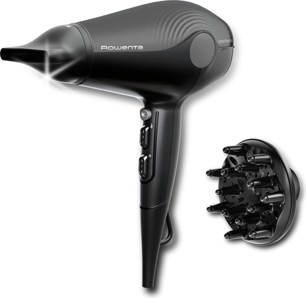 Rowenta Ultra Silence CV6430 Haartrockner Schwarz 1800W Ionic 2 Geschwindigkeiten 3 Temperaturen