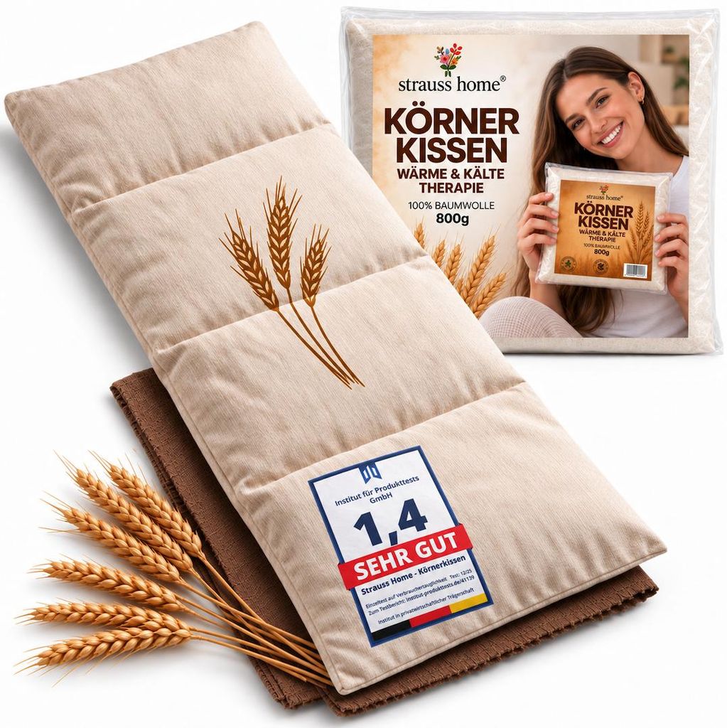 Strauss Home® Körnerkissen groß – Mikrowellengeeignetes Produktbild 