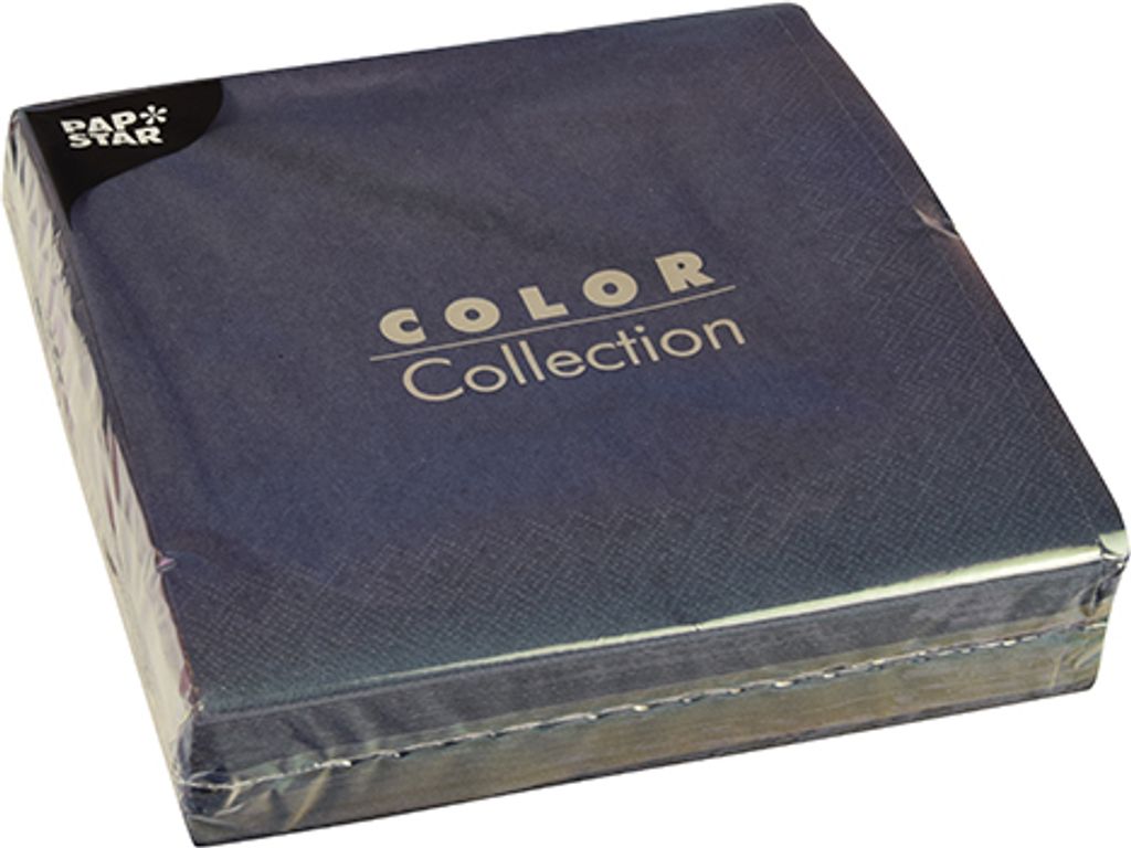 PAPSTAR 50 Servietten, 2-lagig 1/4-Falz 40 cm x 40 cm dunkelblau | Folie (50 Stück)