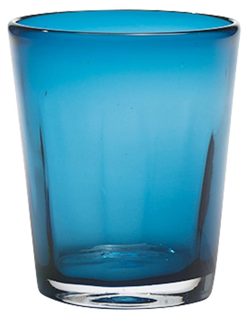 Zafferano 6er-Set Trinkgläser, Serie Bei, Mitternachtsblau, mundgeblasenes, durchgefärbtes Glas, handgefertigtes Flying-Design