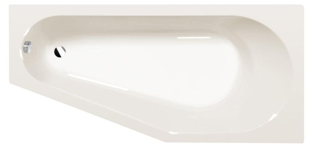 Polysan TIGRA R Asymmetrische Badewanne 170x80x46cm, rechts, ivory