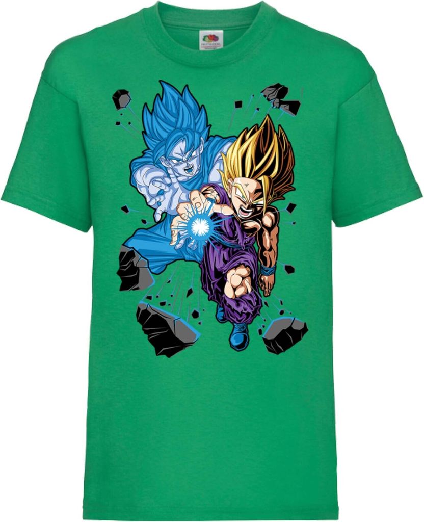 Kinder T-Shirt Dragon Anime Manga Ball Z Gohan X Goku, 7-8 Jahr - 128 / Grün