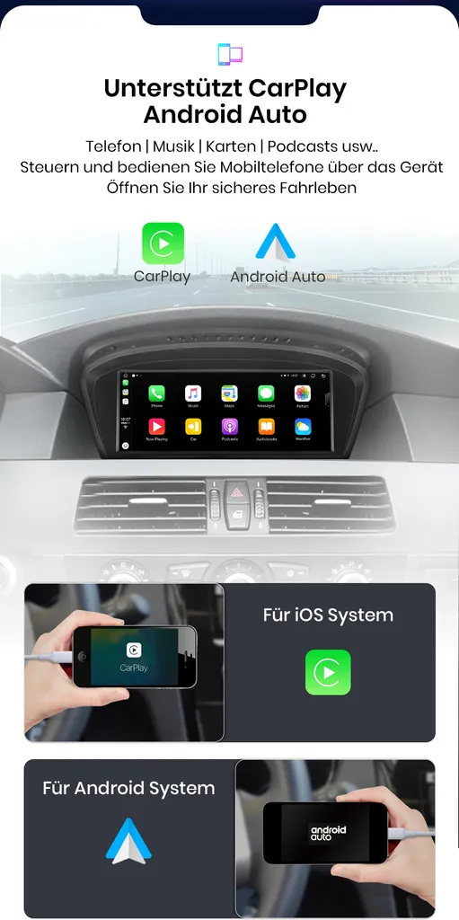 Autoradio Android Auto BMW Série 5 E90 E91 CCC avec Écran Tactile 8.8" - 10