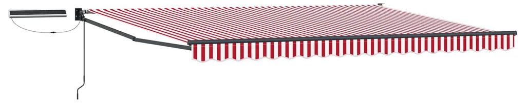 Elektrische ausziehbare Markise Rot, Weiß, Anthrazit 5 x 3 m