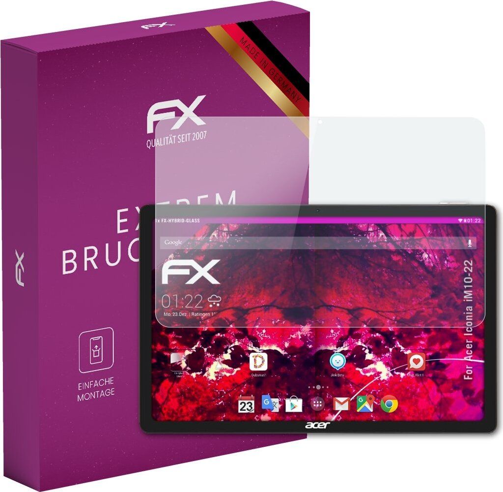 atFoliX FX-Hybrid-Glass Displayfolie kompatibel mit Acer Iconia iM10-22 Glasfolie