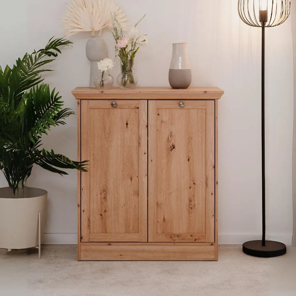 Madia 2 Ante Rovere Anticato Timber01A 80x35x90H | Mobili Soggiorno Online