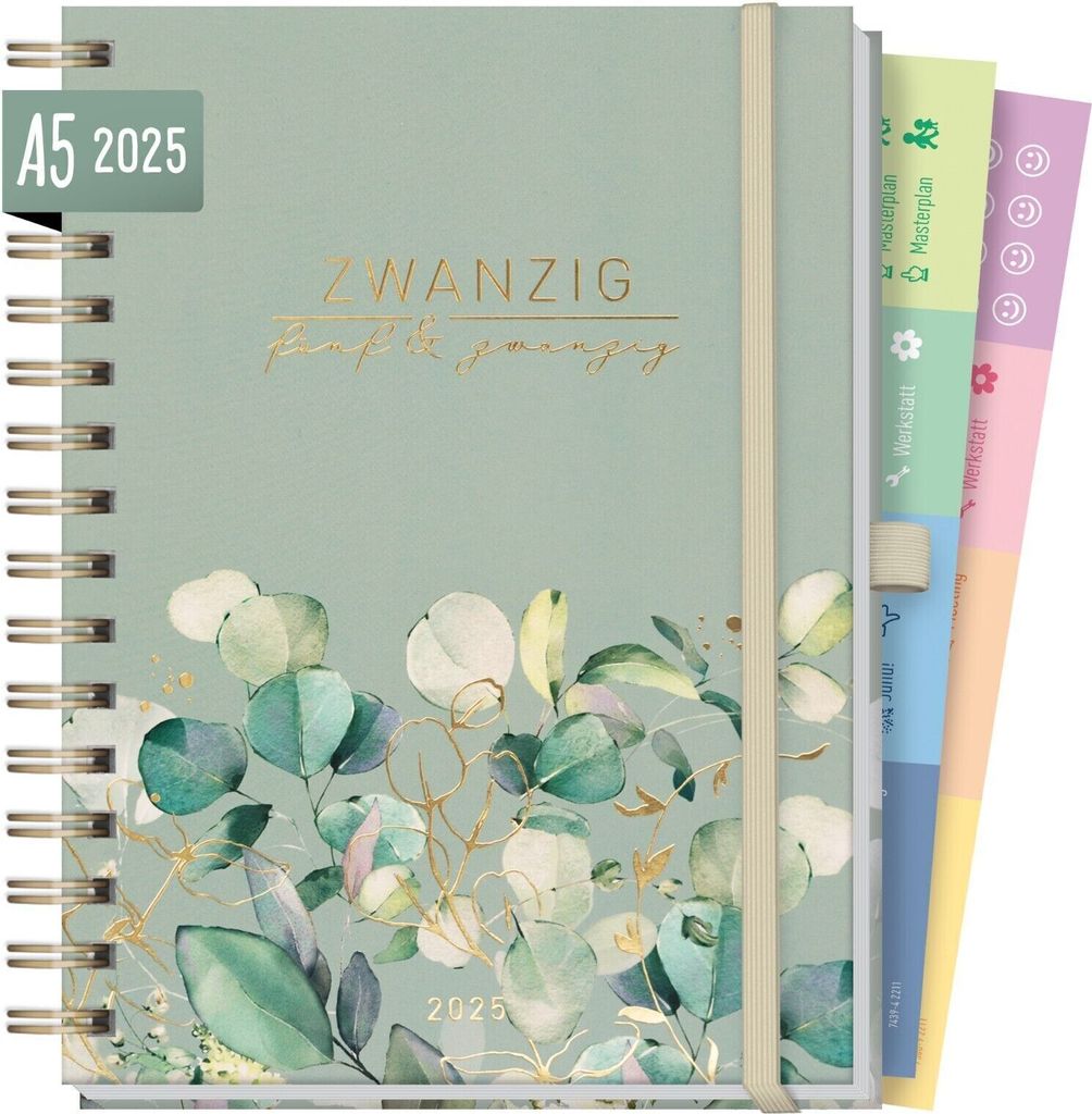 Lieblings-Timer Deluxe 2025 / Minty Leaves / Häfft-Verlag Produktbild 1